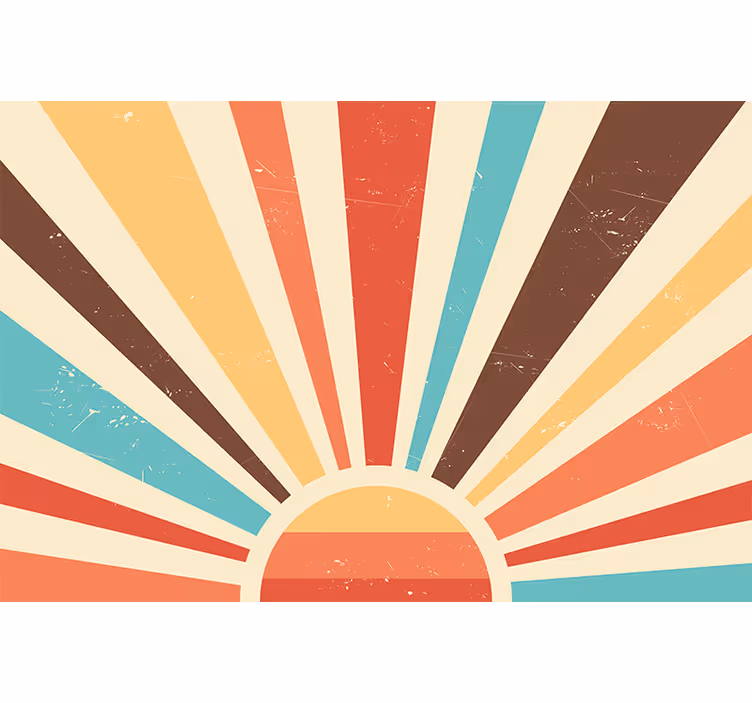 Estore de rolo laranja pôr do sol vintage abstrato - TenStickers