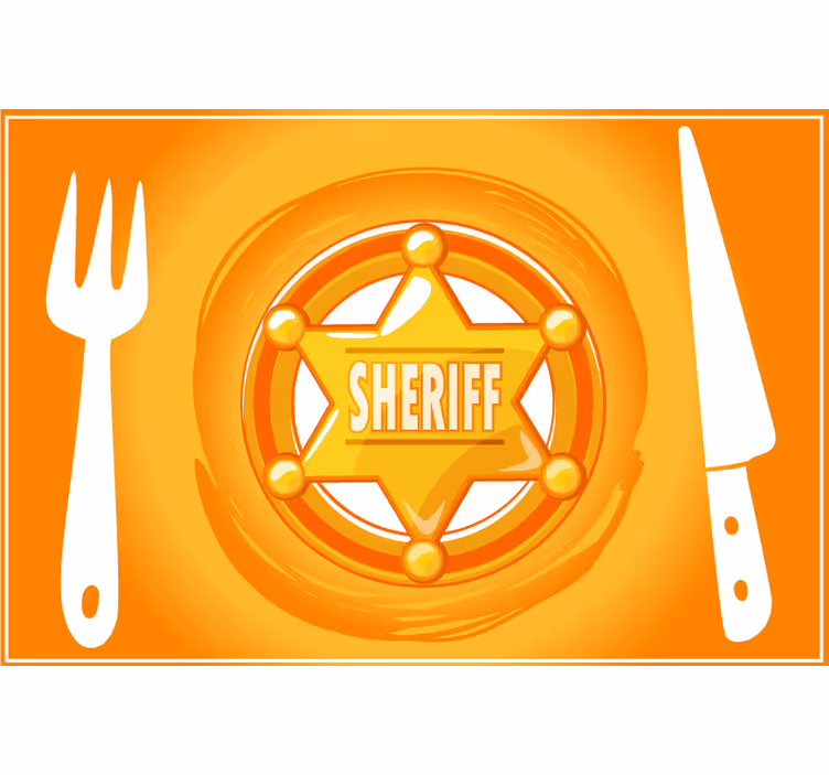 Estore de rolo laranja estrela cowboy com nome - TenStickers