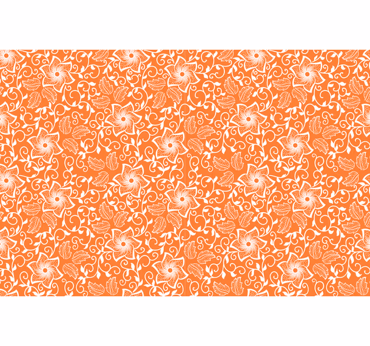 Estore de rolo laranja flores paisley - TenStickers