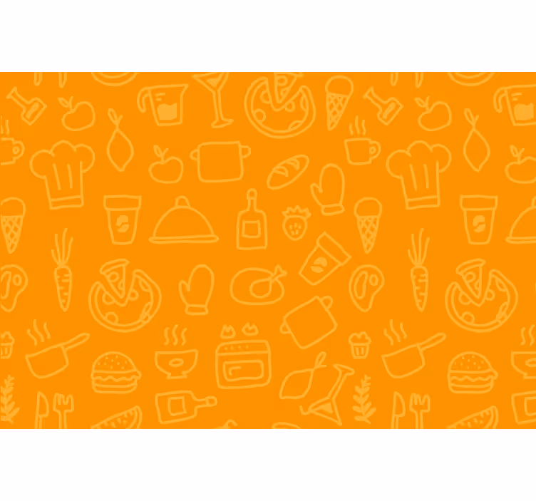 Estore de rolo laranja fundo laranja com talheres - TenStickers