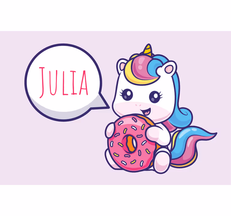 Estore de rolo roxo unicórnio com donut - TenStickers