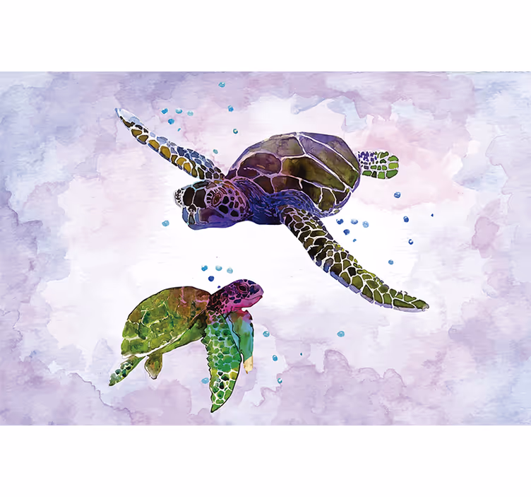 Estore de rolo roxo tartarugas coloridas - TenStickers
