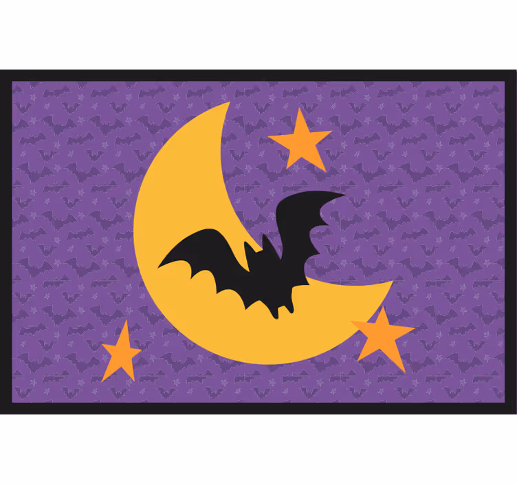 Estore de rolo roxo jogo americano de lua estrelas e morcego - TenStickers
