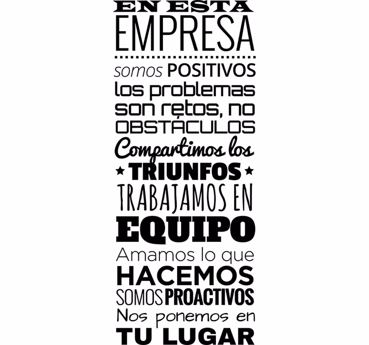 Estore de rolo empresa vinil decorativo texto nesta empresa - TenStickers