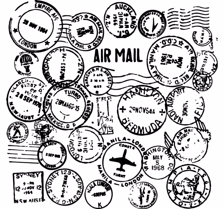 Estore de rolo empresa vinil decorativo selos passaporte - TenStickers