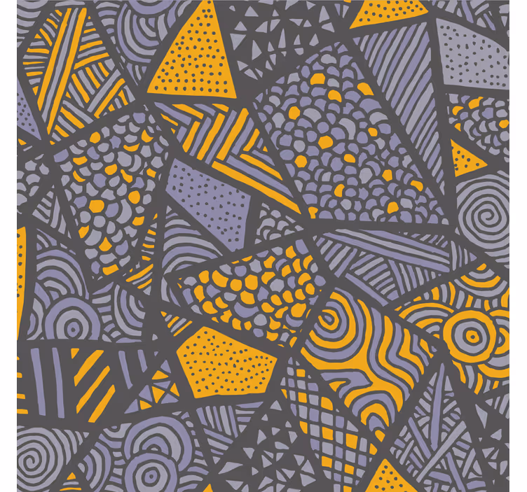 Estore de rolo empresa triângulos cinza e amarelo - TenStickers