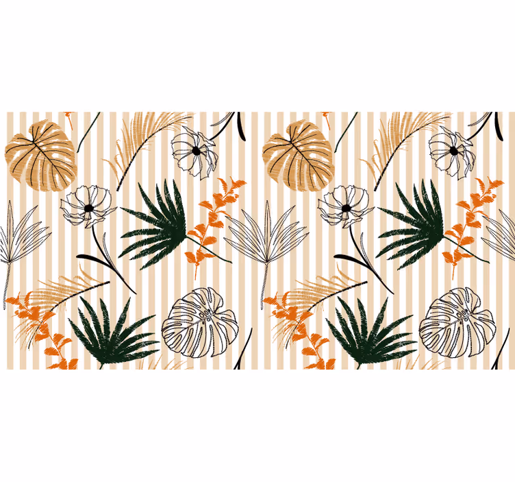 Estore de rolo empresa flores pretas brancas e bege - TenStickers