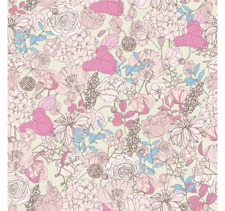 Estore de rolo para sala estilo floral grandmillenial - TenStickers