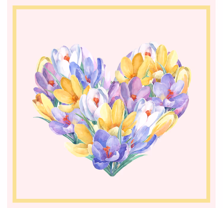 Estore de rolo para sala com design de coração de crocus - TenStickers