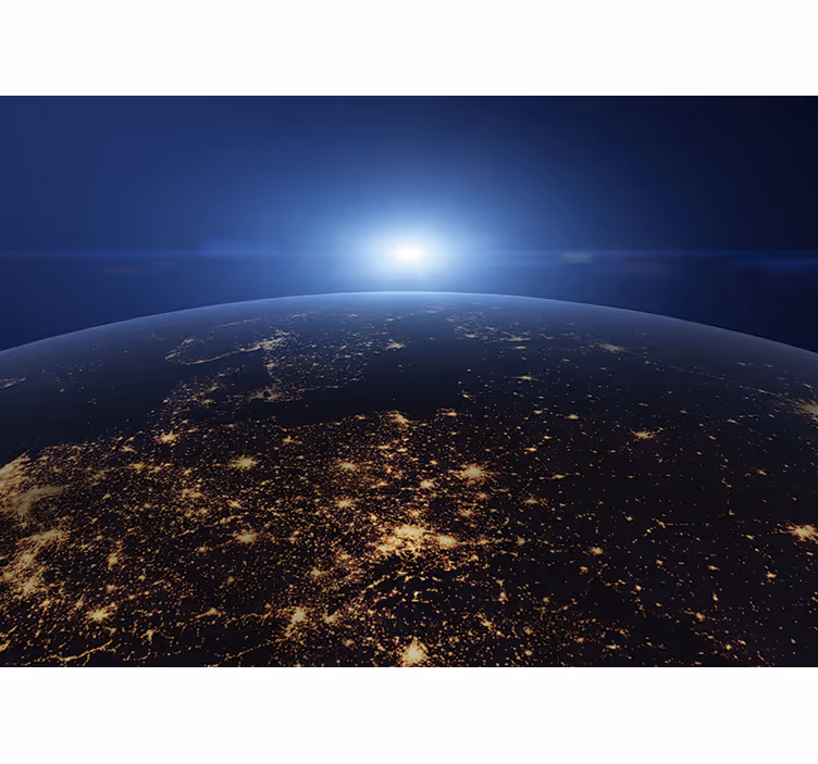 Estore de rolo quarto terra do espaço com continentes - TenStickers