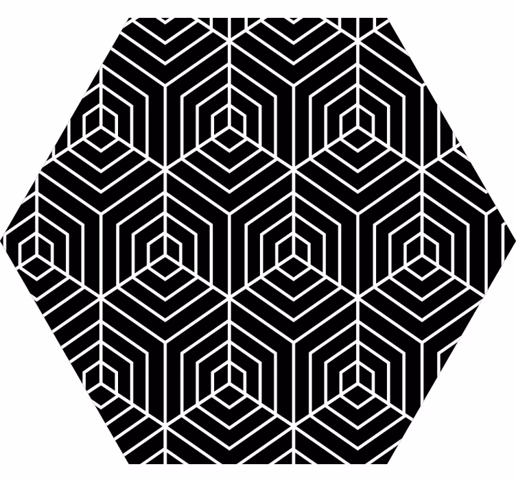 Estore de rolo quarto com linhas abstratas hexagonais - TenStickers