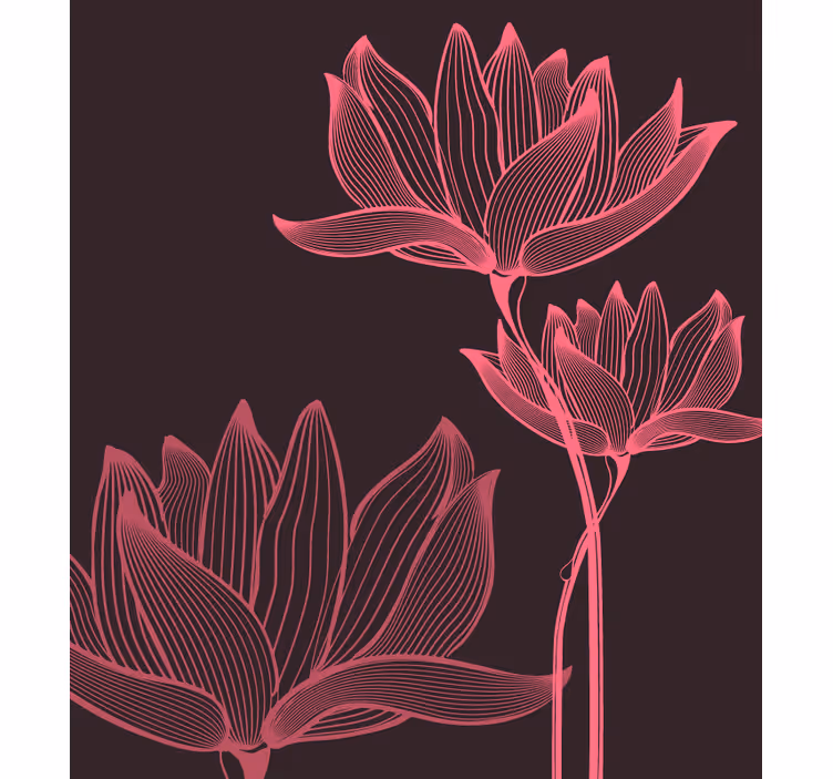 Estore de rolo quarto lótus duas flores - TenStickers
