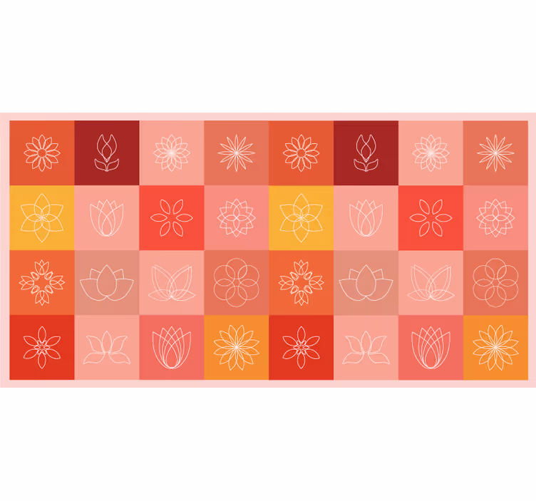 Estore de rolo quarto lotus e outros azulejos florais - TenStickers