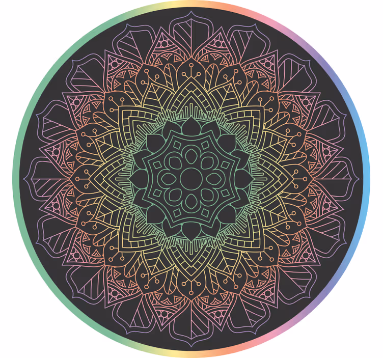 Estore de rolo quarto mandala arco-íris - TenStickers