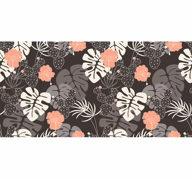 Estore de rolo quarto azulejos florais cinza e rosa - TenStickers
