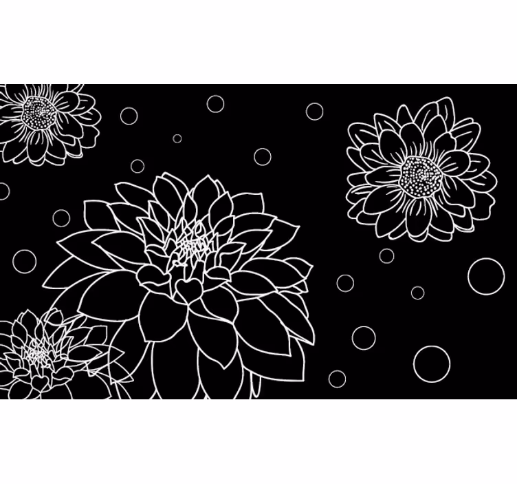 Estore de rolo quarto flores abstratas - TenStickers