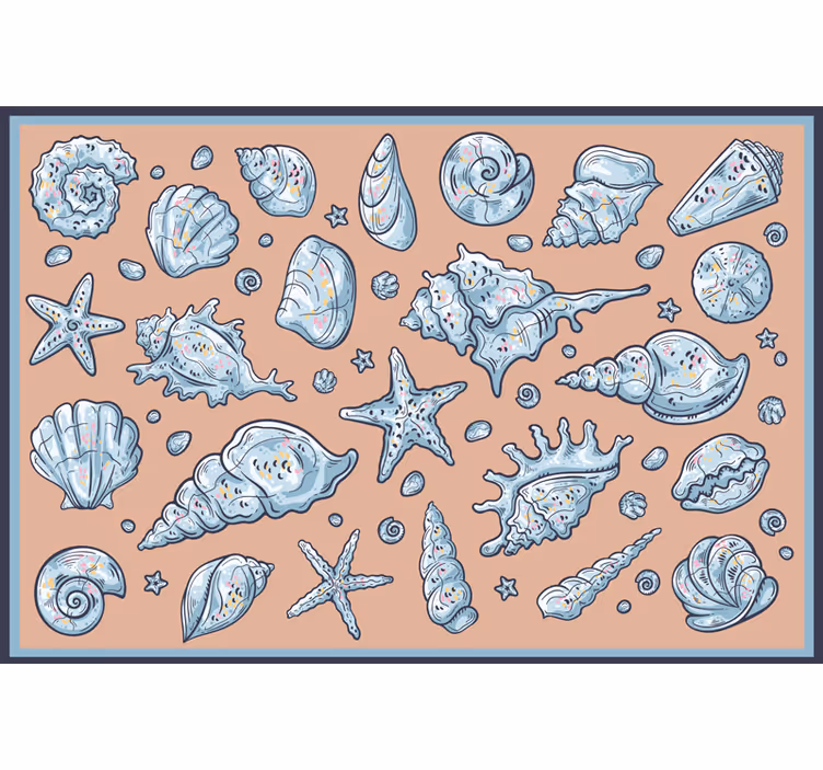 Estore de rolo quarto desenhos de conchas - TenStickers