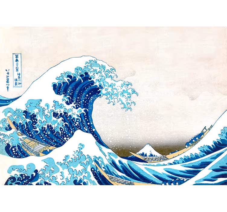 Estore de rolo para sala onda de kanagawa - TenStickers