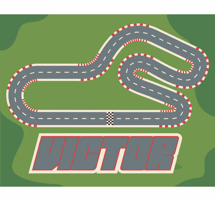 Estore de rolo infantil pista de corrida personalizada - TenStickers
