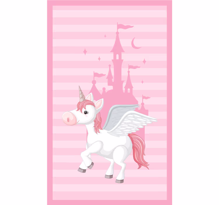 Estore de rolo infantil unicórnio com castelo princesa - TenStickers