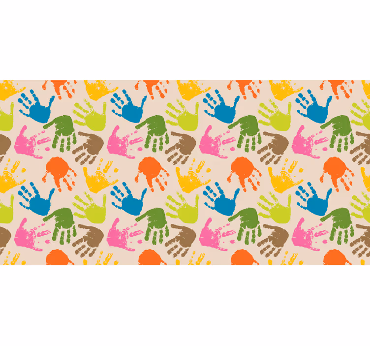 Estore de rolo infantil mãos em aquarela sobre fundo bege - TenStickers
