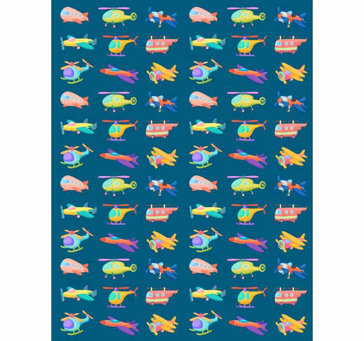 Estore de rolo infantil com aviões e aeronaves coloridos - TenStickers