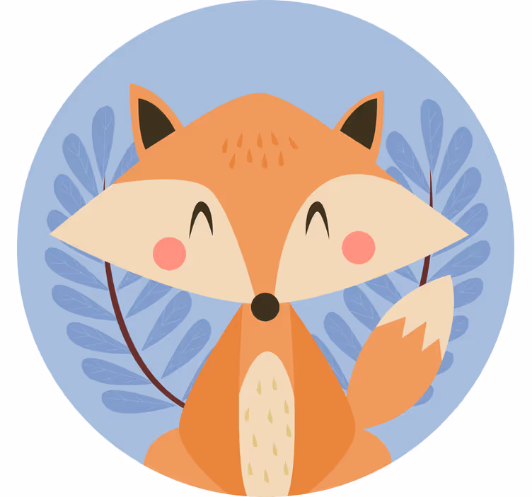 Estore de rolo infantil em cores pastel de raposa - TenStickers