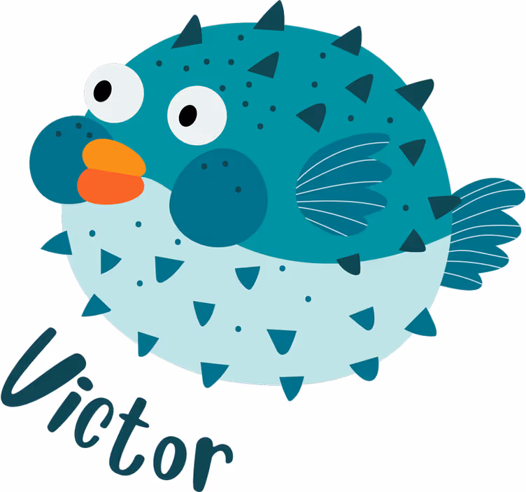 Estore de rolo infantil com peixe globoso - TenStickers