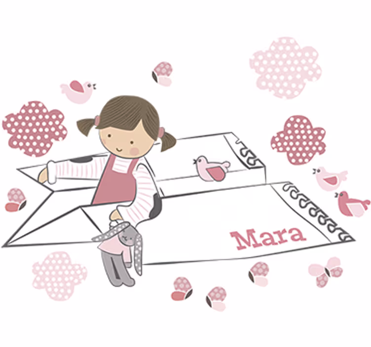 Estore de rolo infantil papel de parede avião menina - TenStickers