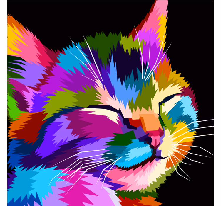 Estore de rolo infantil gato retrato colorido - TenStickers
