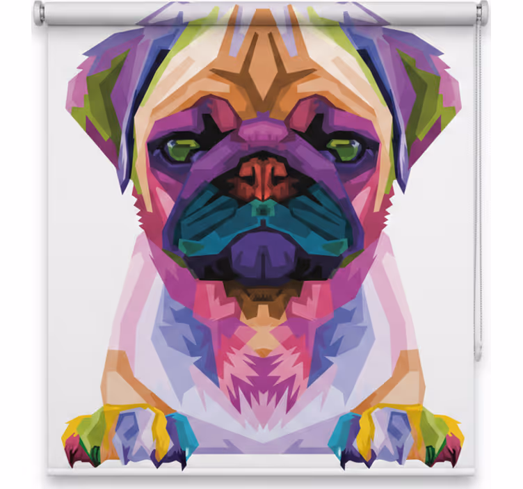 Estore de rolo infantil animais geométricos cachorro fofo - TenStickers
