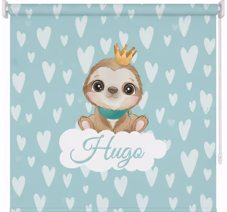 Estore de rolo infantil sloth fofo para menino com nome - TenStickers