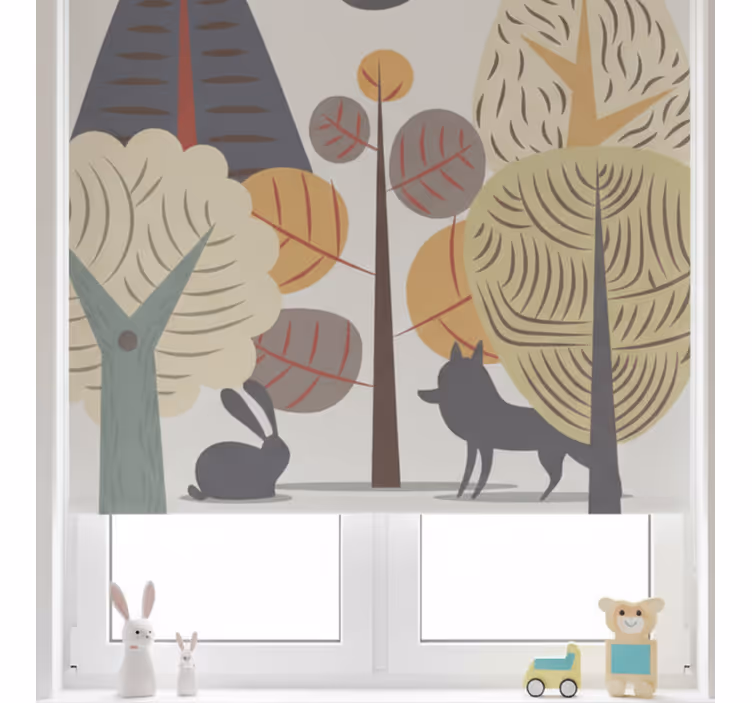 Estore de rolo infantil pastel floresta feliz - TenStickers