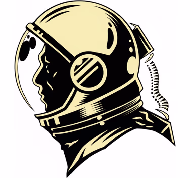 Estore de rolo infantil cosmonauta vintage em preto e branco - TenStickers