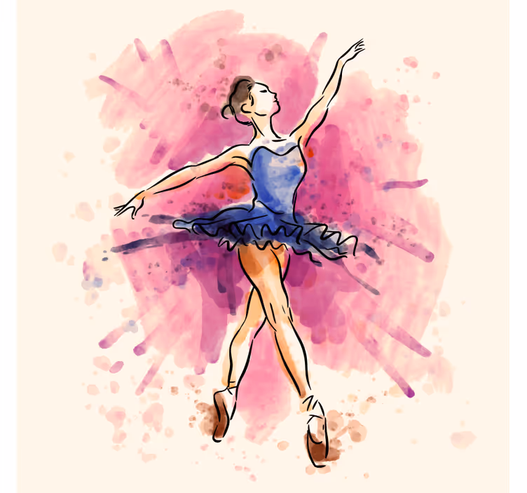 Estore de rolo infantil bailarinas vestido lilás - TenStickers