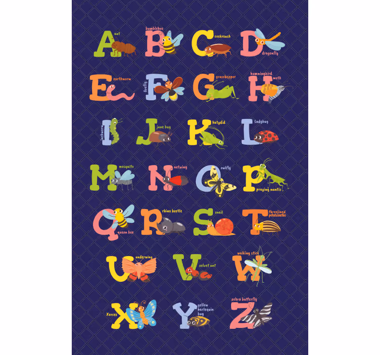 Estore de rolo infantil com alfabeto em inglês - TenStickers