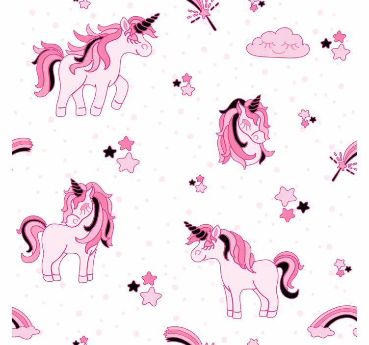 Estore de rolo infantil mundo de unicórnio doodle - TenStickers