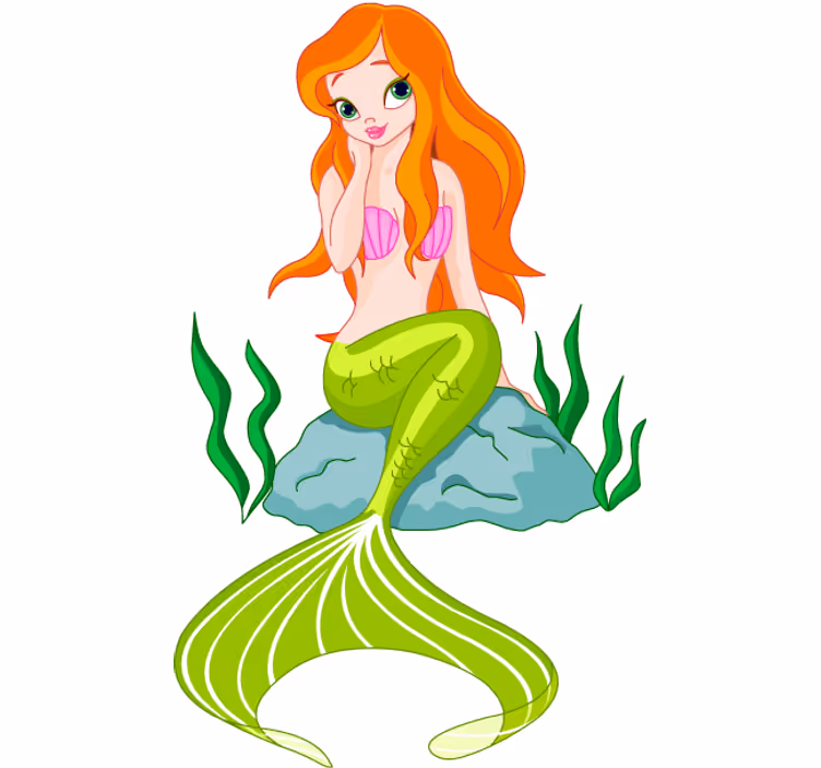Estore de rolo juvenil vinil infantil sereia sentada - TenStickers