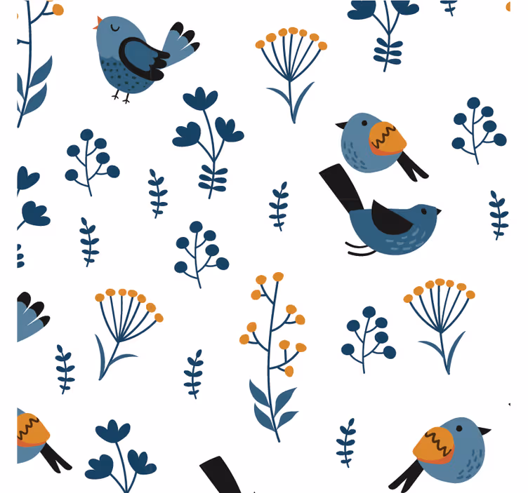 Estore de rolo juvenil folhas e pássaros - TenStickers