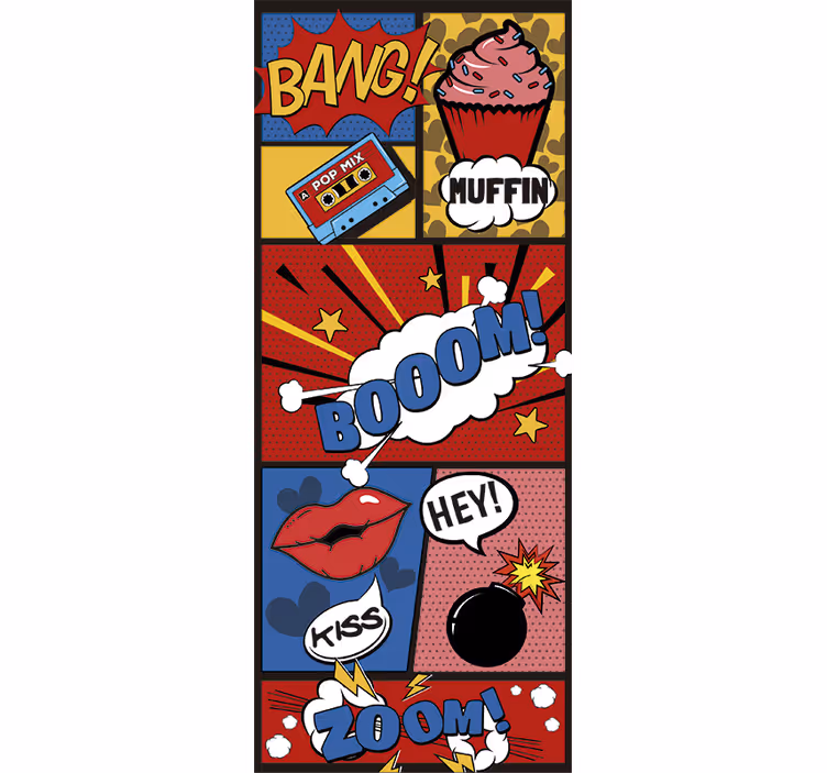 Estore de rolo juvenil porta em quadrinhos pop art - TenStickers