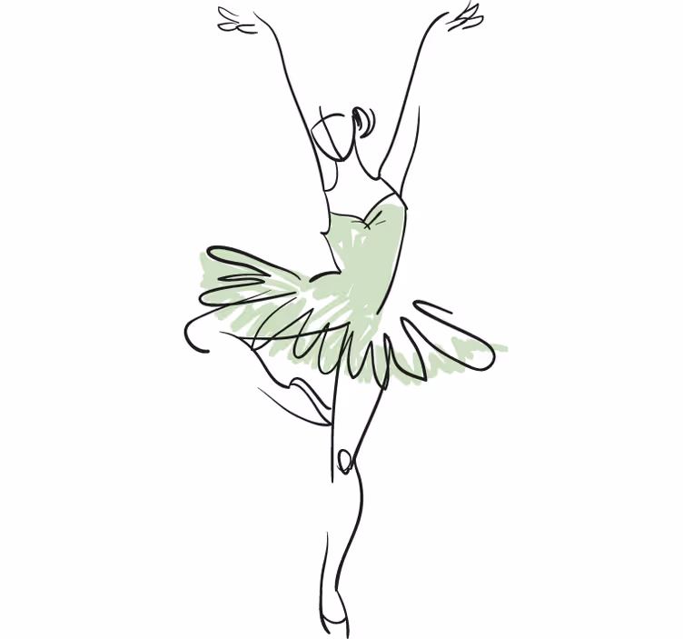 Estore de rolo juvenil vinil decorativo bailarina - TenStickers