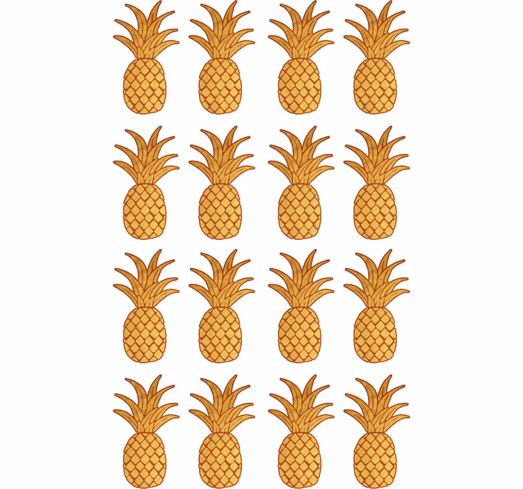 Estore de rolo juvenil padrão abacaxi dourado - TenStickers
