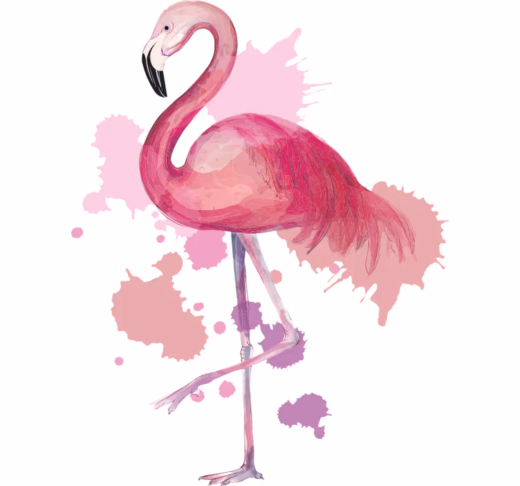 Estore de rolo juvenil flamingo vintage com cores vibrantes - TenStickers