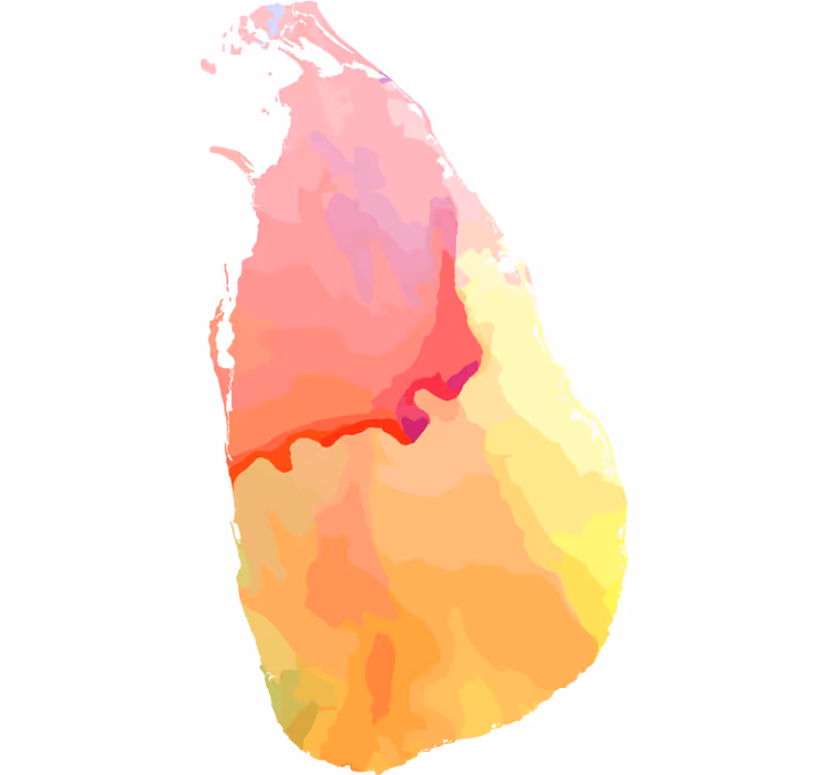 Estore de rolo juvenil mapa aquarela do sri lanka - TenStickers