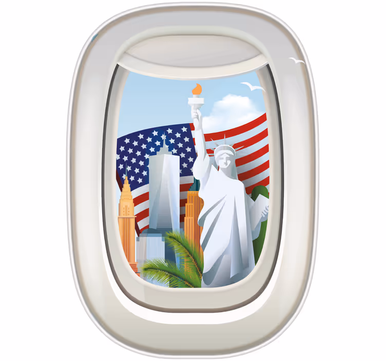 Estore de rolo juvenil américa pela janela do avião - TenStickers
