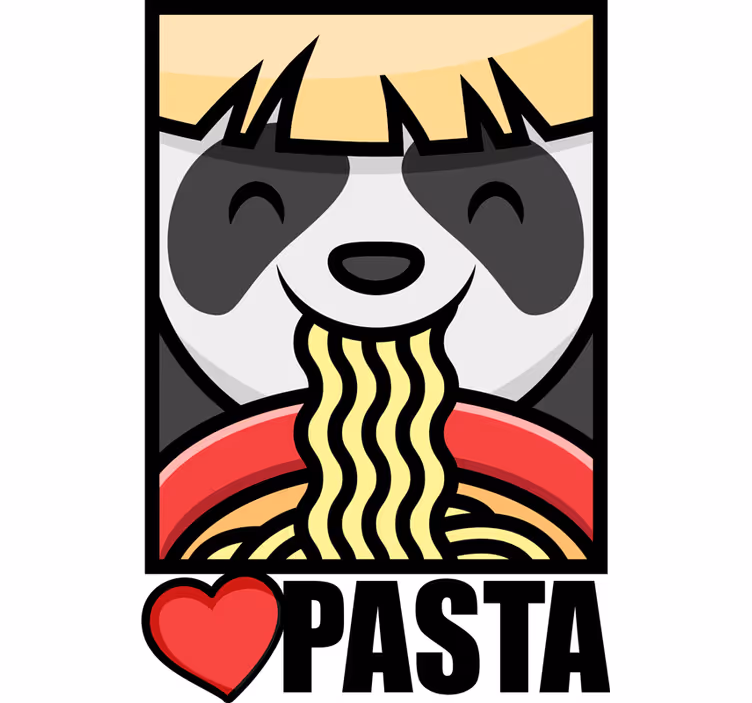 Estore de rolo juvenil panda ama macarrão - TenStickers