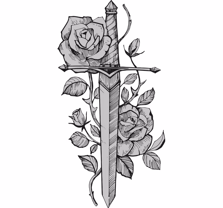 Estore de rolo juvenil espada floral - TenStickers