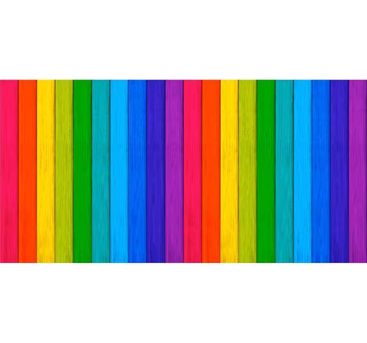 Estore de rolo juvenil fundo de madeira arco-Íris realista - TenStickers
