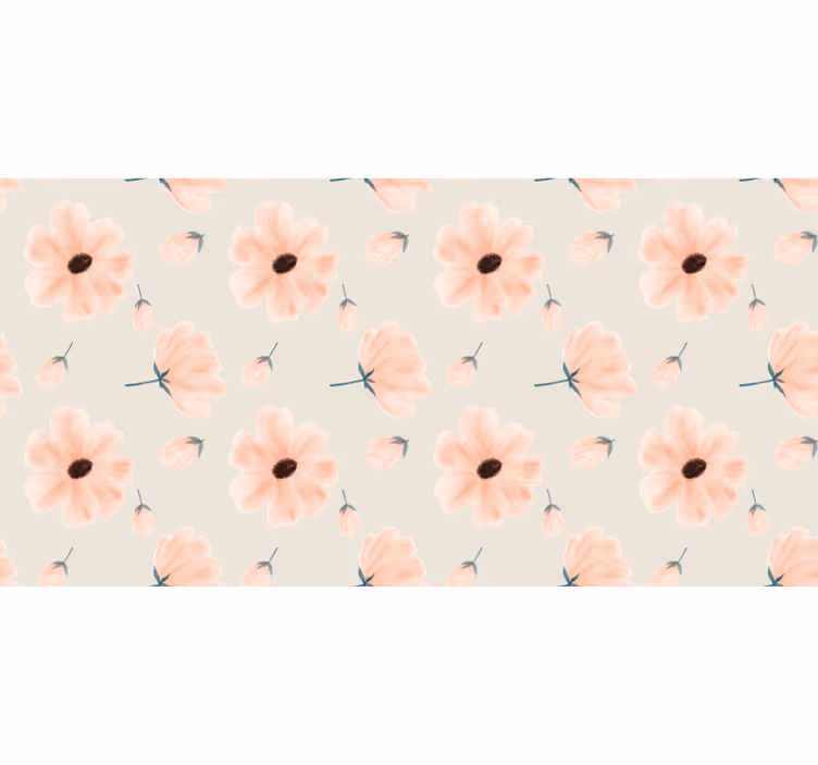 Estore de rolo bege padrão aquarela de flores grandes - TenStickers