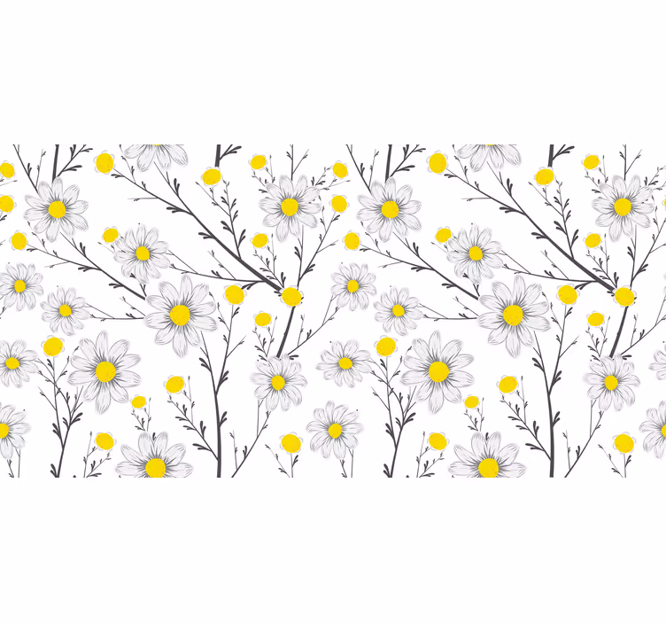 Estore de rolo branco flor de margarida clássica - TenStickers